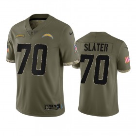 Maillot Los Angeles Chargers Rashawn Slater 70 Salute To Service Olive 2022 - Homme